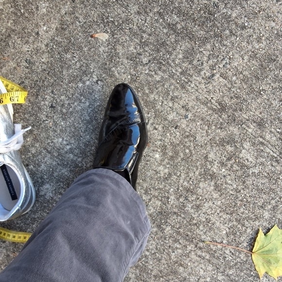 Pierre Cardin Vintage Unisex Black patent formal loafers M8.5 / W10 - Picture 7 of 8